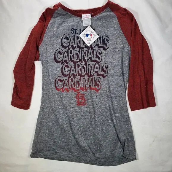 St Louis Cardinals Women's Large 5th & Ocean Gray 3/4 Sleeve Shirt - Picture 4 of 9
